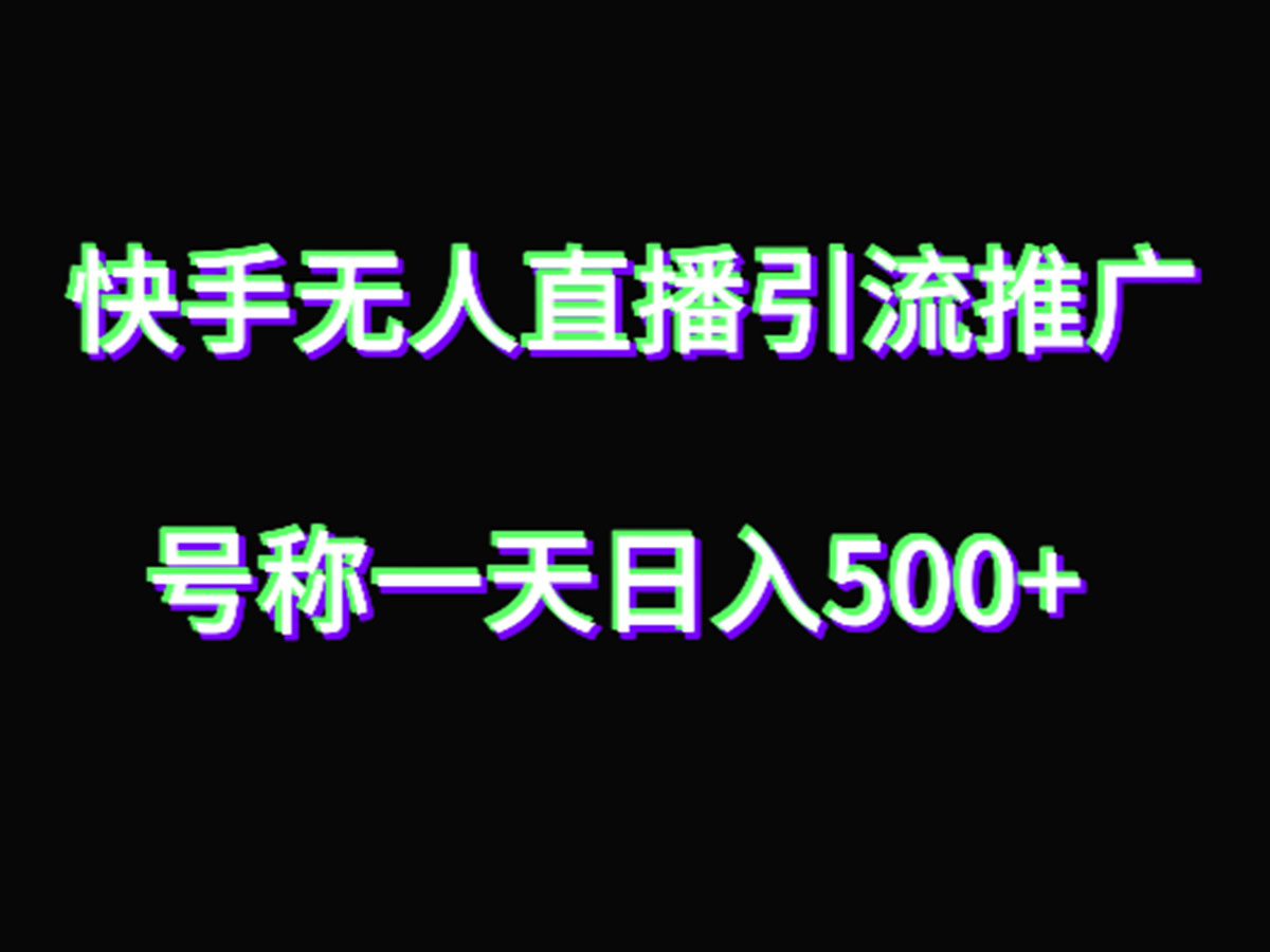 快手无人直播引流推广号称一天日入500+-蓝海无涯