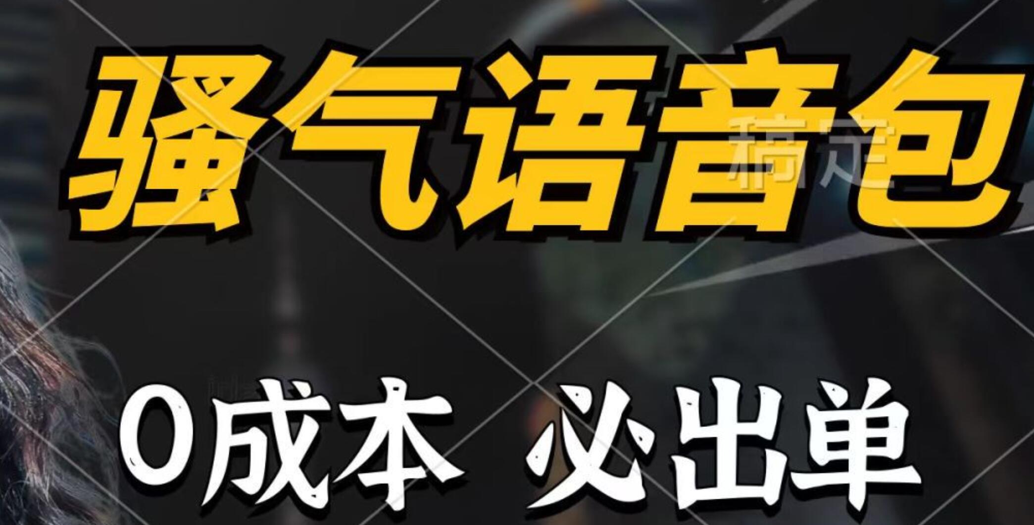 骚气语音包，0成本一天1000+，闭着眼也能出单，详细教程！-蓝海无涯