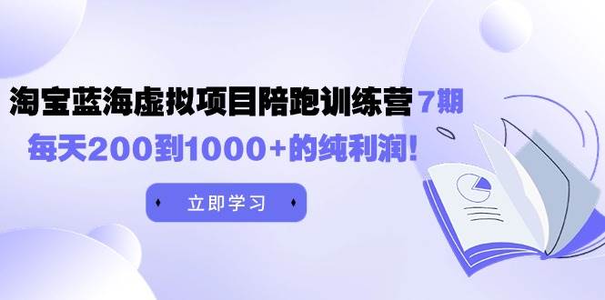 黄岛主《淘宝蓝海虚拟项目陪跑训练营7期》每天200到1000+的纯利润-蓝海无涯