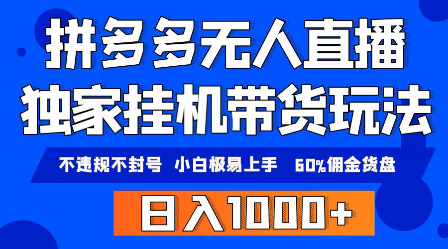 拼多多无人直播带货，纯挂机模式，小白极易上手，不违规不封号， 轻松日…-蓝海无涯