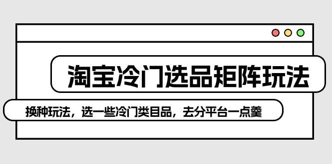 淘宝冷门选品矩阵玩法：换种玩法，选一些冷门类目品，去分平台一点羹-蓝海无涯