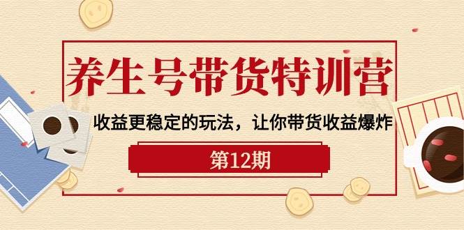 养生号带货特训营【12期】收益更稳定的玩法，让你带货收益爆炸-9节直播课-蓝海无涯