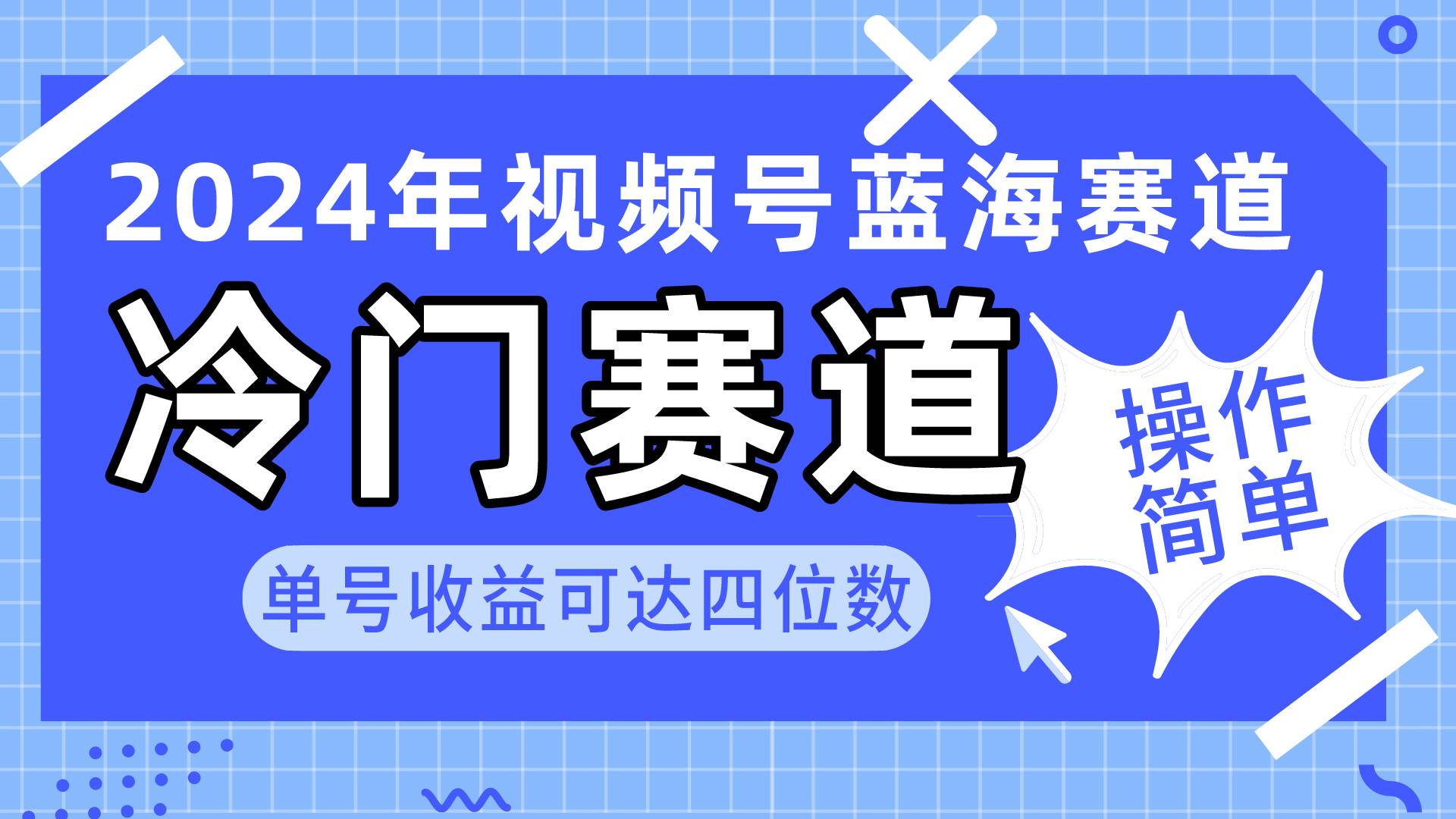 2024视频号冷门蓝海赛道，操作简单 单号收益可达四位数（教程+素材+工具）-蓝海无涯