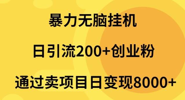 暴力无脑挂机日引流200+创业粉通过卖项目日变现2000+-蓝海无涯