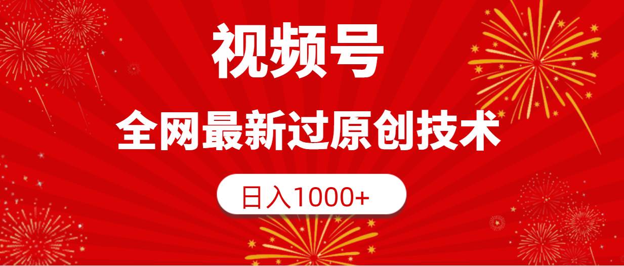 视频号，全网最新过原创技术，日入1000+-蓝海无涯