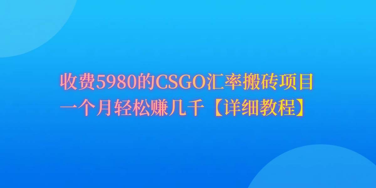 CSGO装备搬砖，月综合收益率高达60%，你也可以！-蓝海无涯