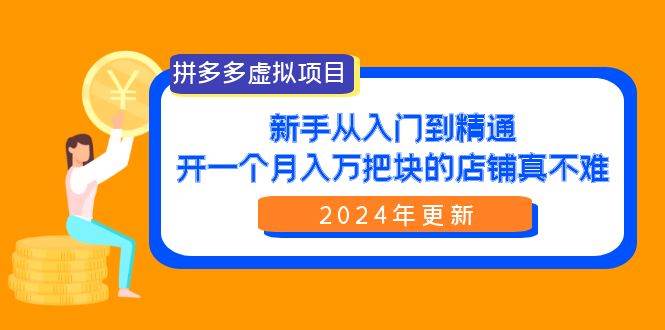 拼多多虚拟项目：入门到精通，开一个月入万把块的店铺 真不难（24年更新）-蓝海无涯