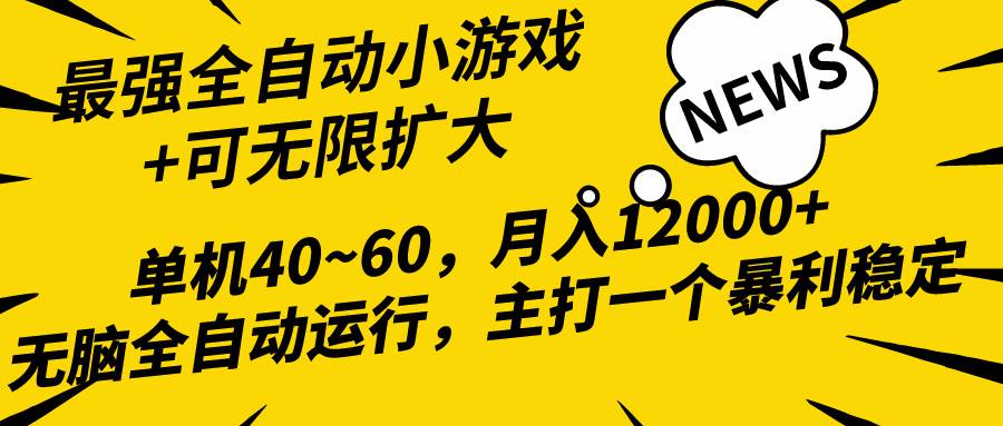 2024最新全网独家小游戏全自动，单机40~60,稳定躺赚，小白都能月入过万-蓝海无涯