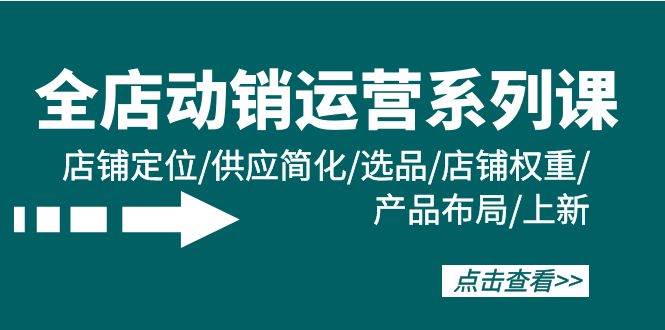 全店·动销运营系列课：店铺定位/供应简化/选品/店铺权重/产品布局/上新-蓝海无涯