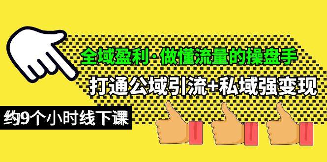 全域盈利·做懂流量的操盘手，打通公域引流+私域强变现，约9个小时线下课-蓝海无涯