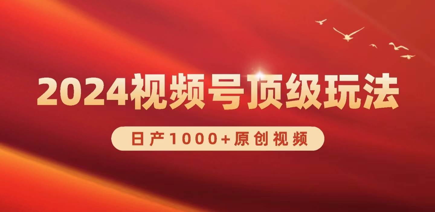 2024视频号新赛道，日产1000+原创视频，轻松实现日入3000+-蓝海无涯