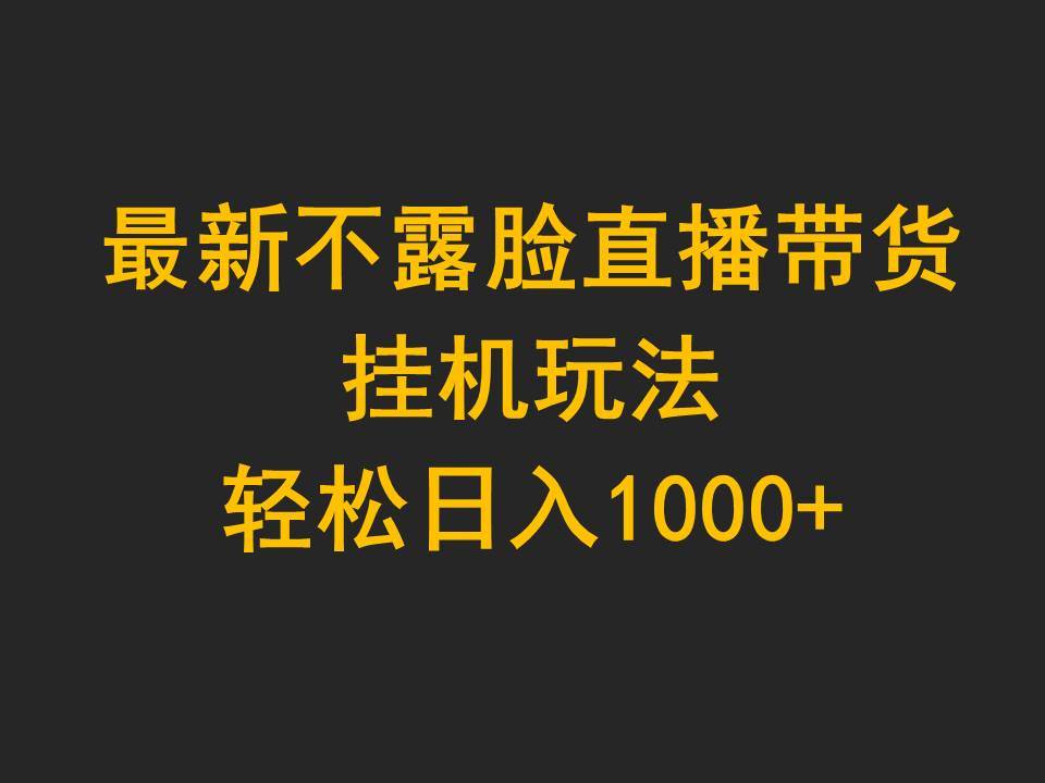 最新不露脸直播带货，挂机玩法，轻松日入1000+-蓝海无涯