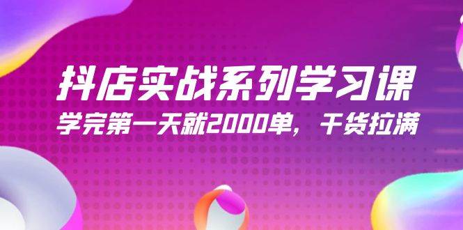 抖店实战系列学习课，学完第一天就2000单，干货拉满（245节课）-蓝海无涯