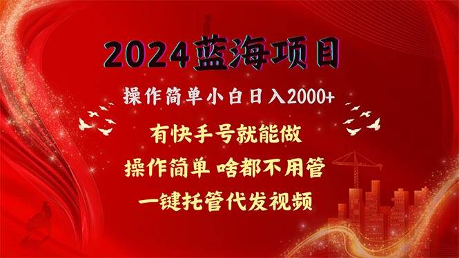 2024蓝海项目，网盘拉新，操作简单小白日入2000+，一键托管代发视频，…-蓝海无涯