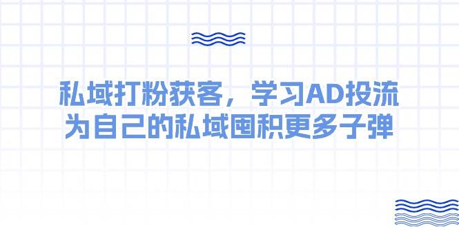 某收费课：私域打粉获客，学习AD投流，为自己的私域囤积更多子弹-蓝海无涯