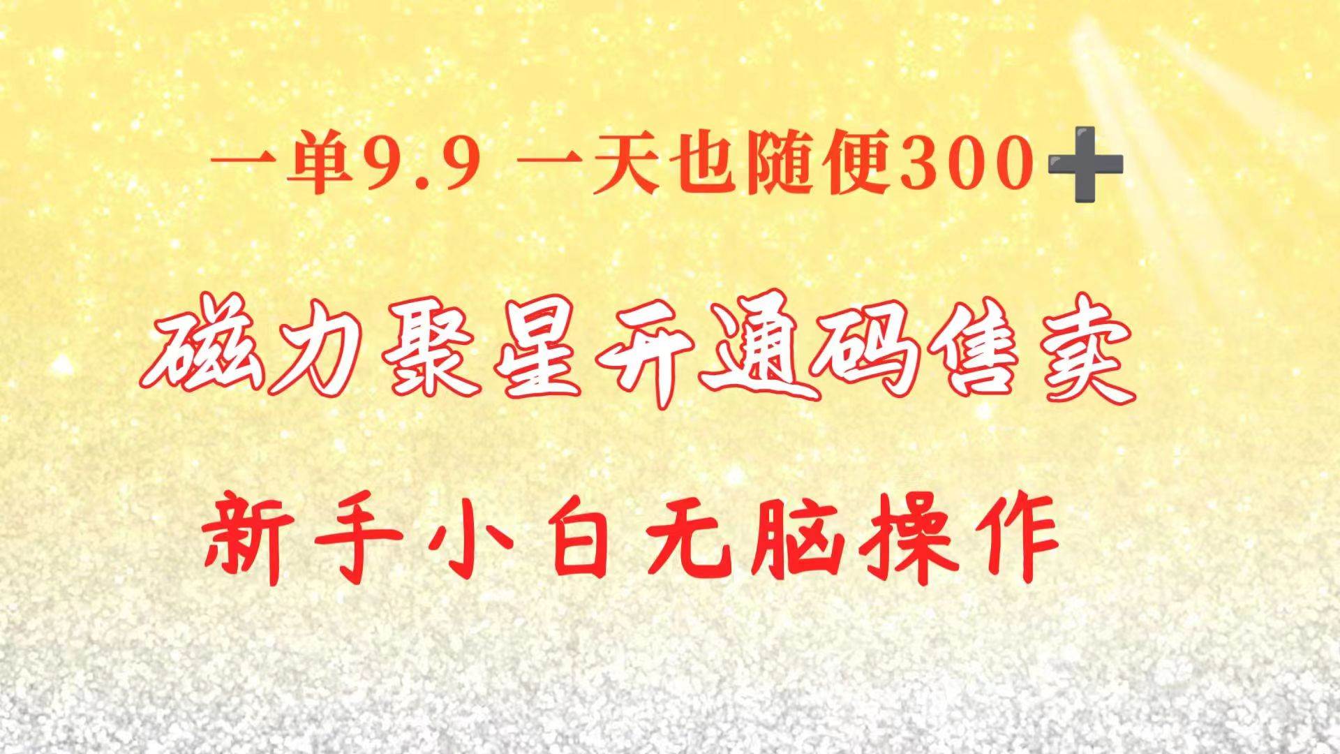 快手磁力聚星码信息差 售卖  一单卖9.9  一天也轻松300+ 新手小白无脑操作-蓝海无涯