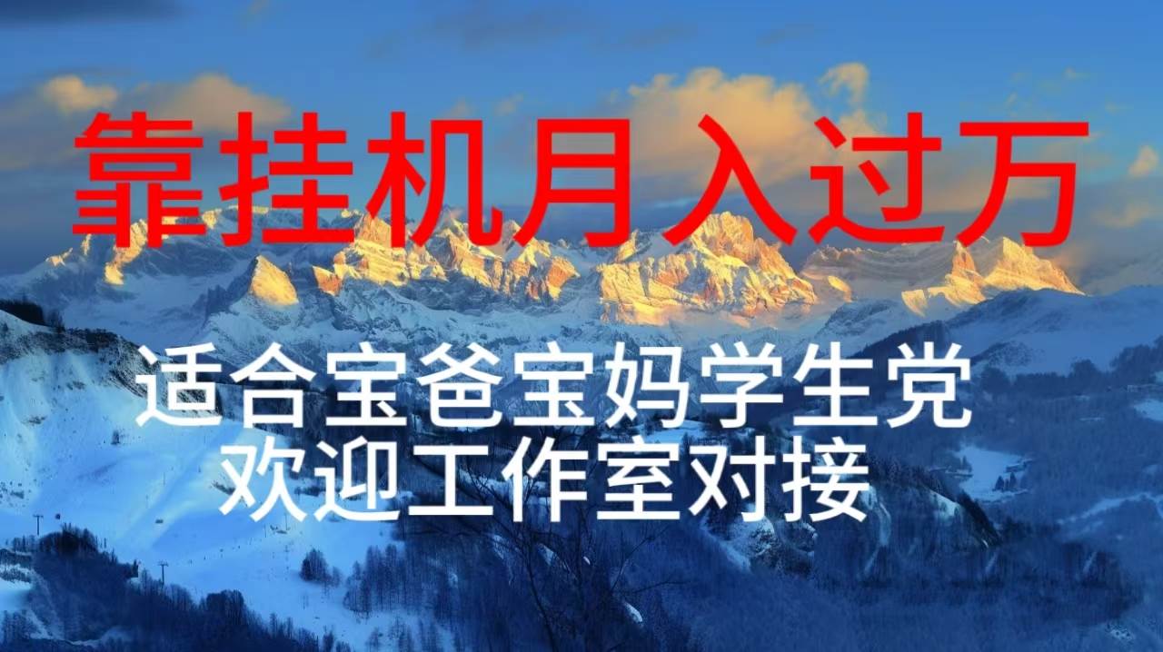 每天躺着日入几百挂机项目，适合宝爸宝妈学生党工作室对接-蓝海无涯