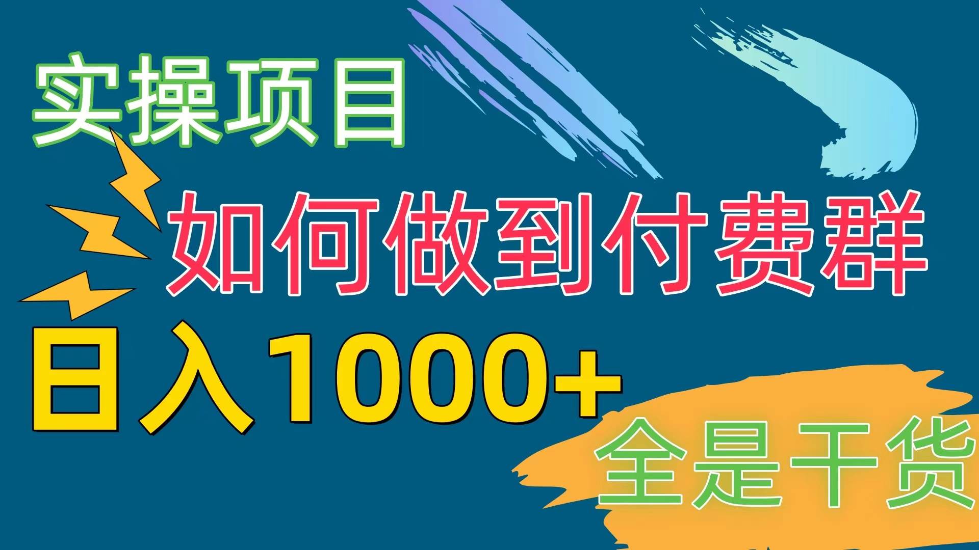 [实操项目]付费群赛道，日入1000+-蓝海无涯