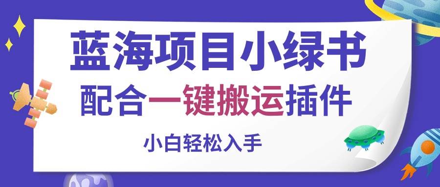 蓝海项目小绿书，配合一键搬运插件，小白轻松入手-蓝海无涯