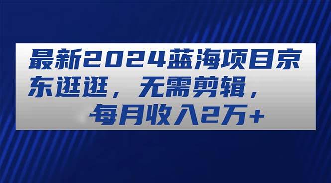 最新2024蓝海项目京东逛逛，无需剪辑，每月收入2万+-蓝海无涯