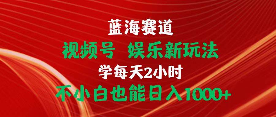 蓝海赛道视频号 娱乐新玩法每天2小时小白也能日入1000+-蓝海无涯