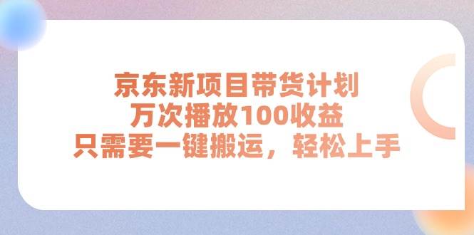 京东新项目带货计划，万次播放100收益，只需要一键搬运，轻松上手-蓝海无涯