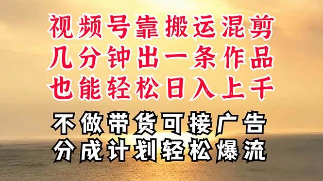 深层揭秘视频号项目，是如何靠搬运混剪做到日入过千上万的，带你轻松爆…-蓝海无涯