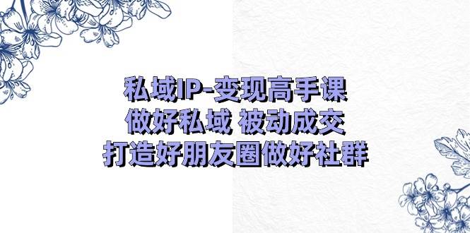 私域IP-变现高手课：做好私域 被动成交，打造好朋友圈做好社群（18节）-蓝海无涯