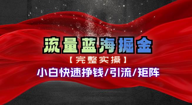 热门赛道掘金_小白快速入局挣钱，可矩阵【完整实操】-蓝海无涯