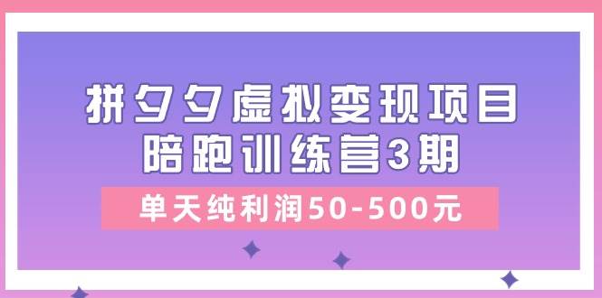 某收费培训《拼夕夕虚拟变现项目陪跑训练营3期》单天纯利润50-500元-蓝海无涯