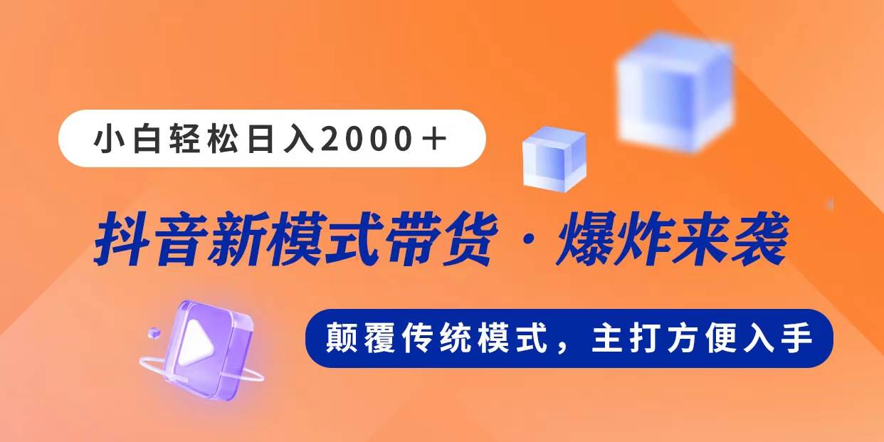 新模式直播带货，日入2000，不出镜不露脸，小白轻松上手-蓝海无涯