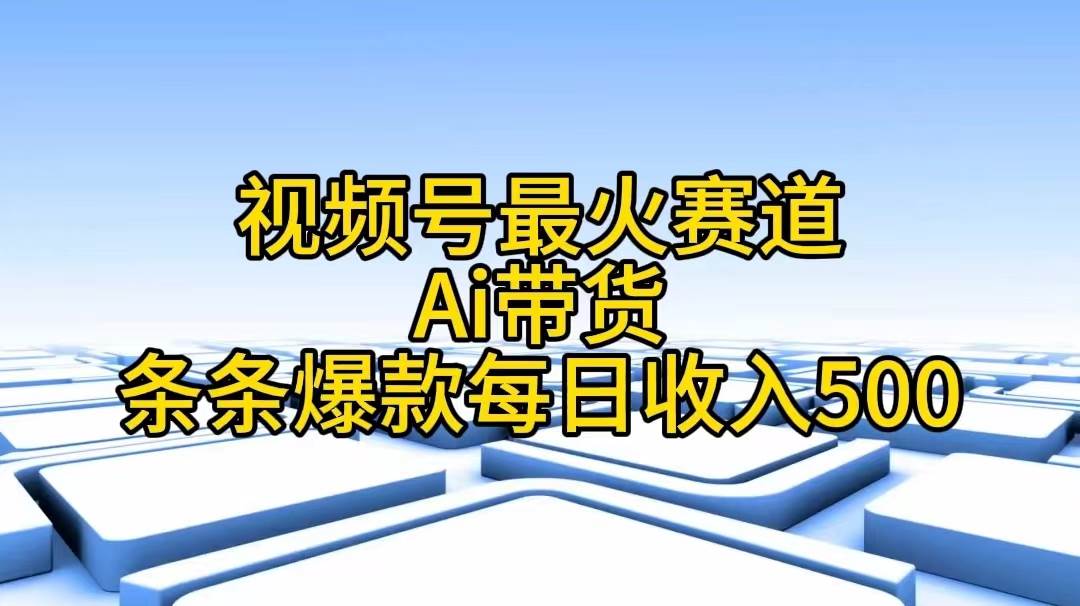 视频号最火赛道——Ai带货条条爆款每日收入500-蓝海无涯