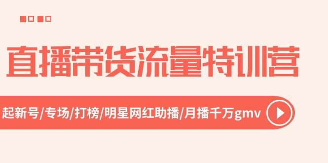 直播带货流量特训营，起新号-专场-打榜-明星网红助播 月播千万gmv（52节）-蓝海无涯