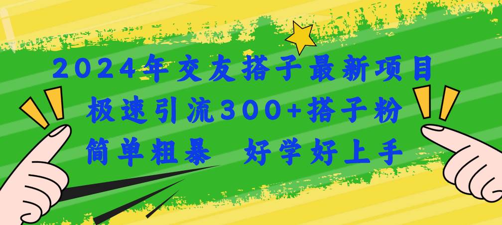 2024年交友搭子最新项目，极速引流300+搭子粉，简单粗暴，好学好上手-蓝海无涯