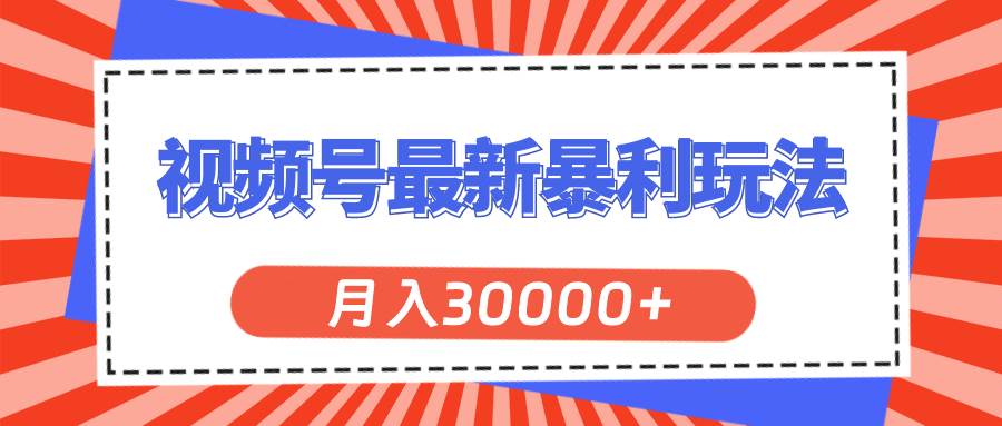 视频号最新暴利玩法，轻松月入30000+-蓝海无涯