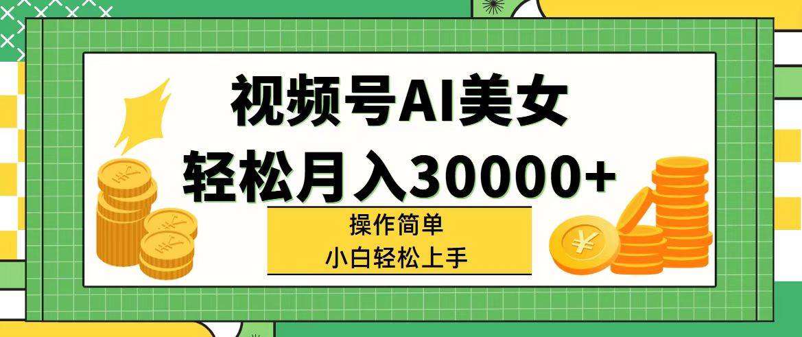 视频号AI美女，轻松月入30000+,操作简单小白也能轻松上手-蓝海无涯