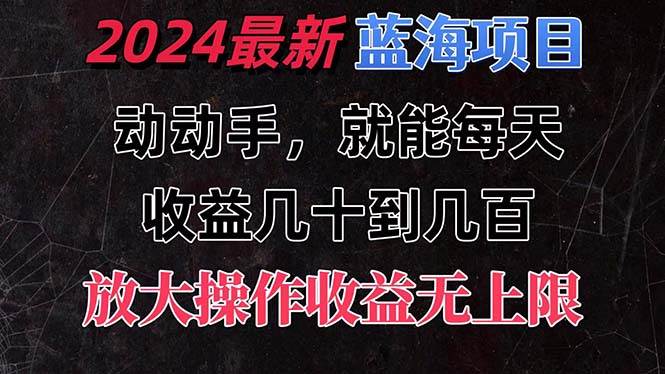 有手就行的2024全新蓝海项目，每天1小时收益几十到几百，可放大操作收…-蓝海无涯