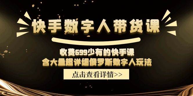 快手数字人带货课，收费699少有的快手课，含大量超详细数字人玩法-蓝海无涯