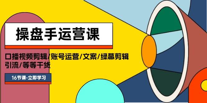 操盘手运营课程：口播视频剪辑/账号运营/文案/绿幕剪辑/引流/干货/16节-蓝海无涯