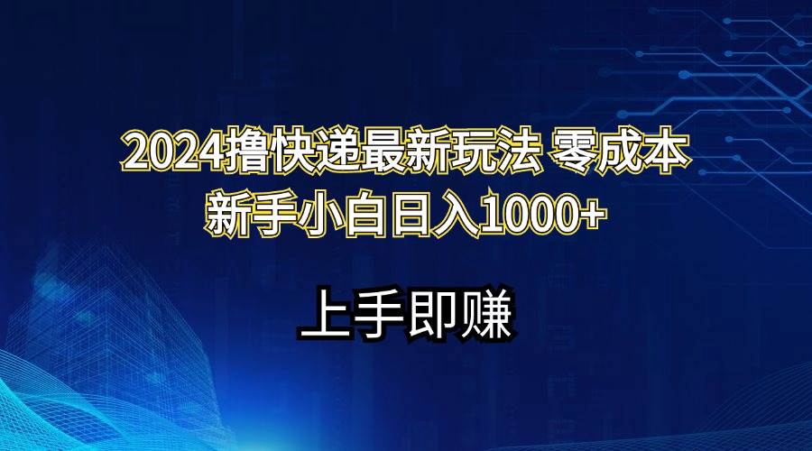 2024撸快递最新玩法零成本新手小白日入1000+-蓝海无涯