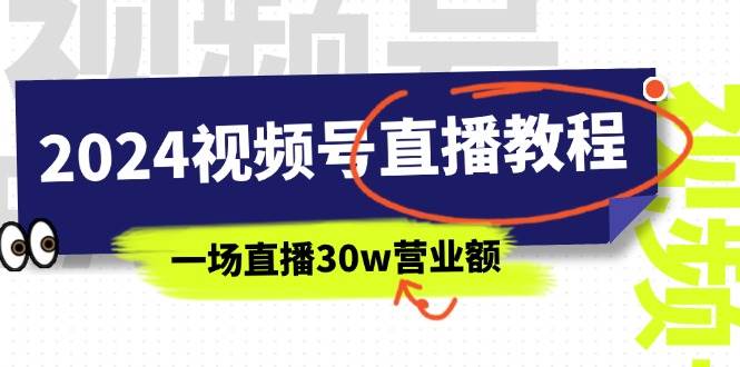 2024视频号直播教程：视频号如何赚钱详细教学，一场直播30w营业额（37节）-蓝海无涯