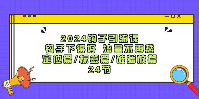 2024钩子·引流课：钩子下得好 流量不再愁，定位篇/标签篇/破播放篇/24节-蓝海无涯