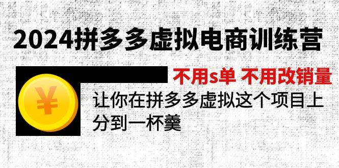 2024拼多多虚拟电商训练营 不s单 不改销量  做虚拟项目分一杯羹(更新10节)-蓝海无涯