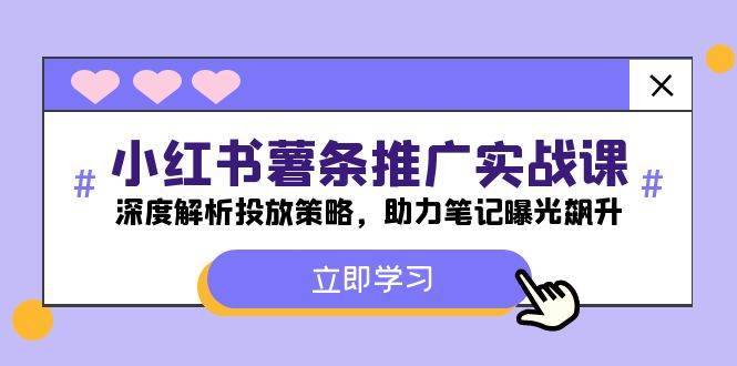 小红书-薯 条 推 广 实战课：深度解析投放策略，助力笔记曝光飙升-蓝海无涯