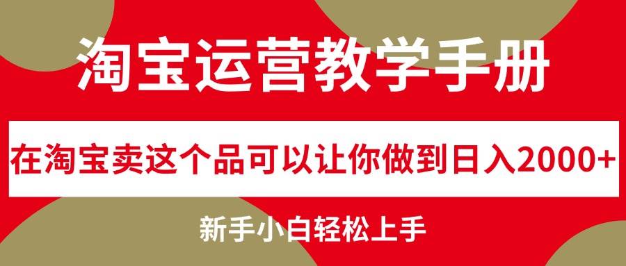 淘宝运营教学手册，在淘宝卖这个品可以让你做到日入2000+，新手小白轻…-蓝海无涯