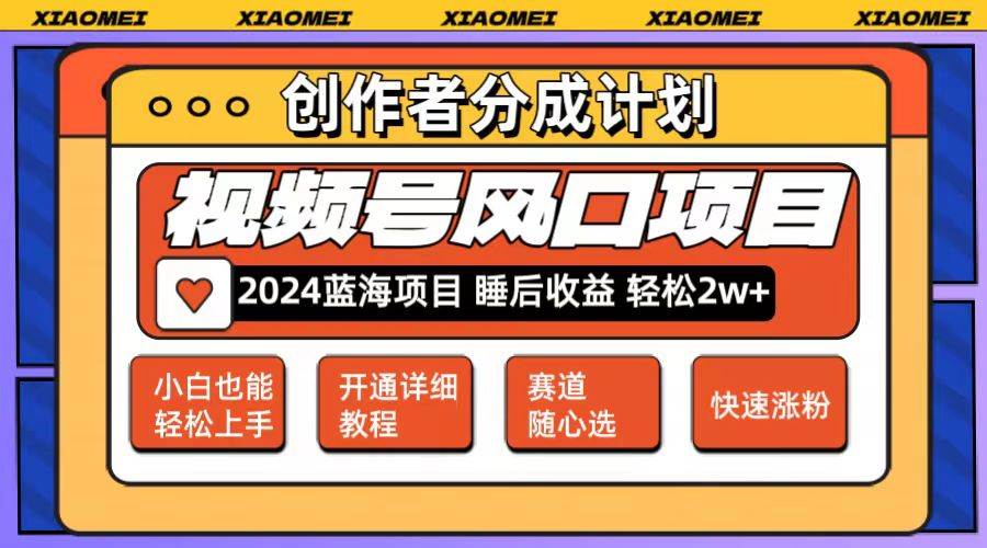 微信视频号大风口项目 轻松月入2w+ 多赛道选择，可矩阵，玩法简单轻松上手-蓝海无涯