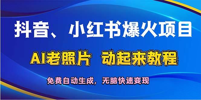 抖音、小红书爆火项目：AI老照片动起来教程，免费自动生成，无脑快速变…-蓝海无涯