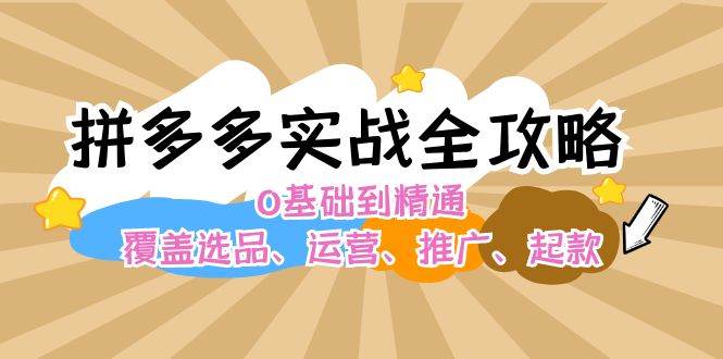 拼多多实战全攻略：0基础到精通，覆盖选品、运营、推广、起款-蓝海无涯