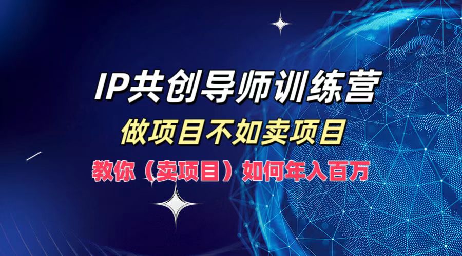 IP共创导师训练营，如何实现年入百万，做项目不如卖项目，教你（卖项目）-蓝海无涯