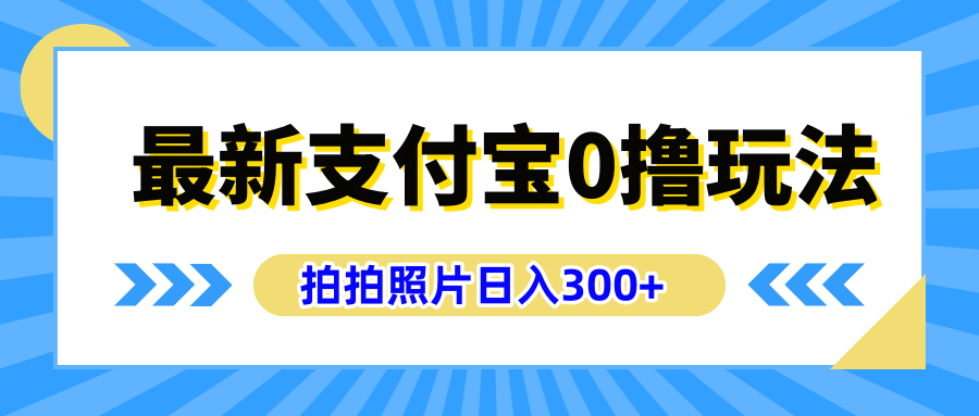 最新支付宝0撸玩法，拍照轻松赚收益，日入300+有手机就能做-蓝海无涯